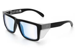 XL VISE Z87 Sunglasses Black Frame: Blue Light Blocking -Heat Wave Visual Shop Black Blue Light Angle Clear