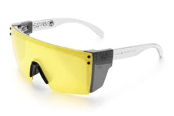 Lazer Face Glasses: HI-VIS YELLOW Z87 -Heat Wave Visual Shop Clear Hi Vis Yellow Angle Smoke