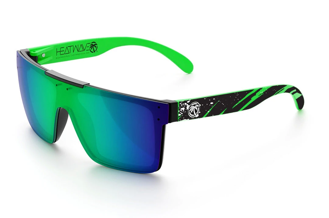 Quatro Sunglasses: Aerosol Green Customs 3 Quatro Sunglasses: Aerosol Green Customs