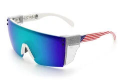 Lazer Face Sunglasses: WHITE FRAME Stars & Stripes USA Z87 13 Lazer Face Sunglasses: WHITE FRAME Stars & Stripes USA Z87 -Heat Wave Visual Shop Stars Stripes USA White Angle Clear
