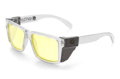 VISE Z87 Sunglasses Vapor Clear Frame: -Heat Wave Visual Shop Vise Clear HiVis Yellow Smoke