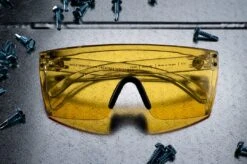 Lazer Face Glasses: HI-VIS YELLOW Z87 -Heat Wave Visual Shop yellows